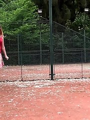 15 pictures - Cute girl in pink heels sprays her pee outside