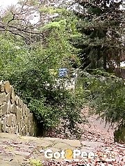 15 pictures - brunette babe relieves herself while outdoors